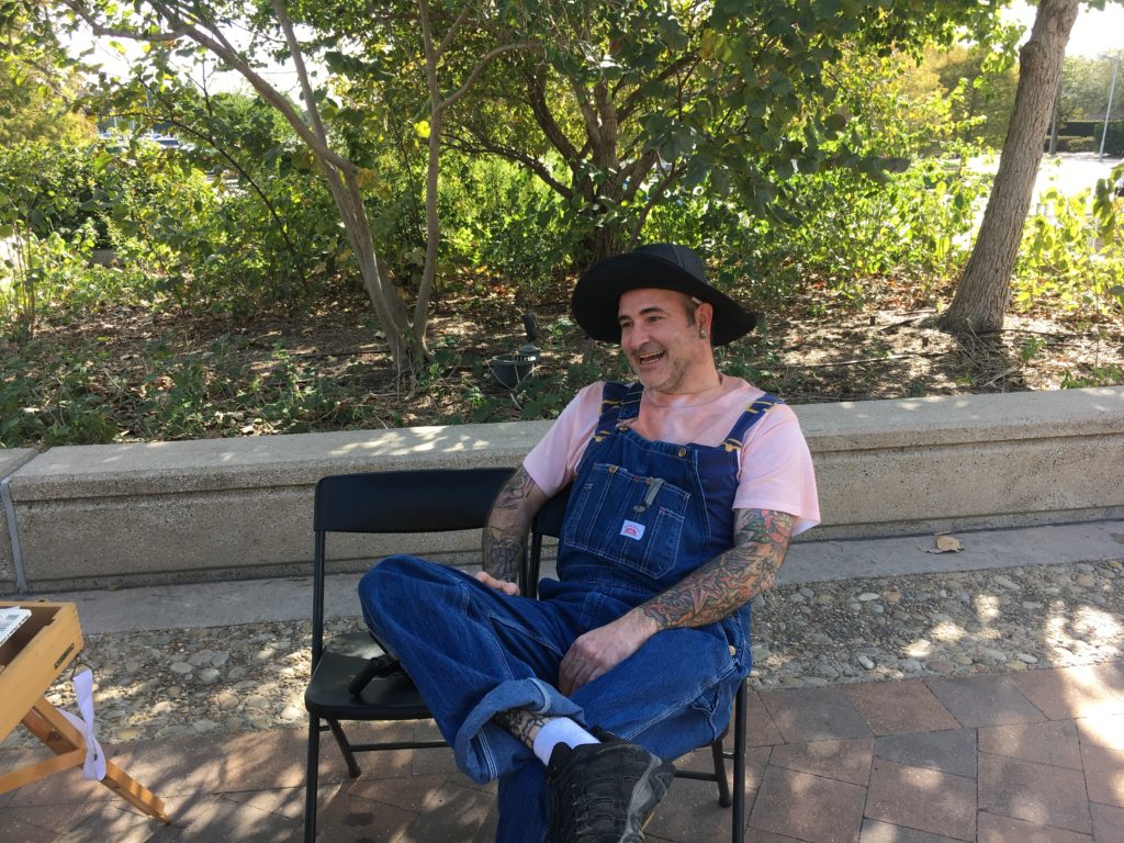 Hillbilly Roy getting picture drawn