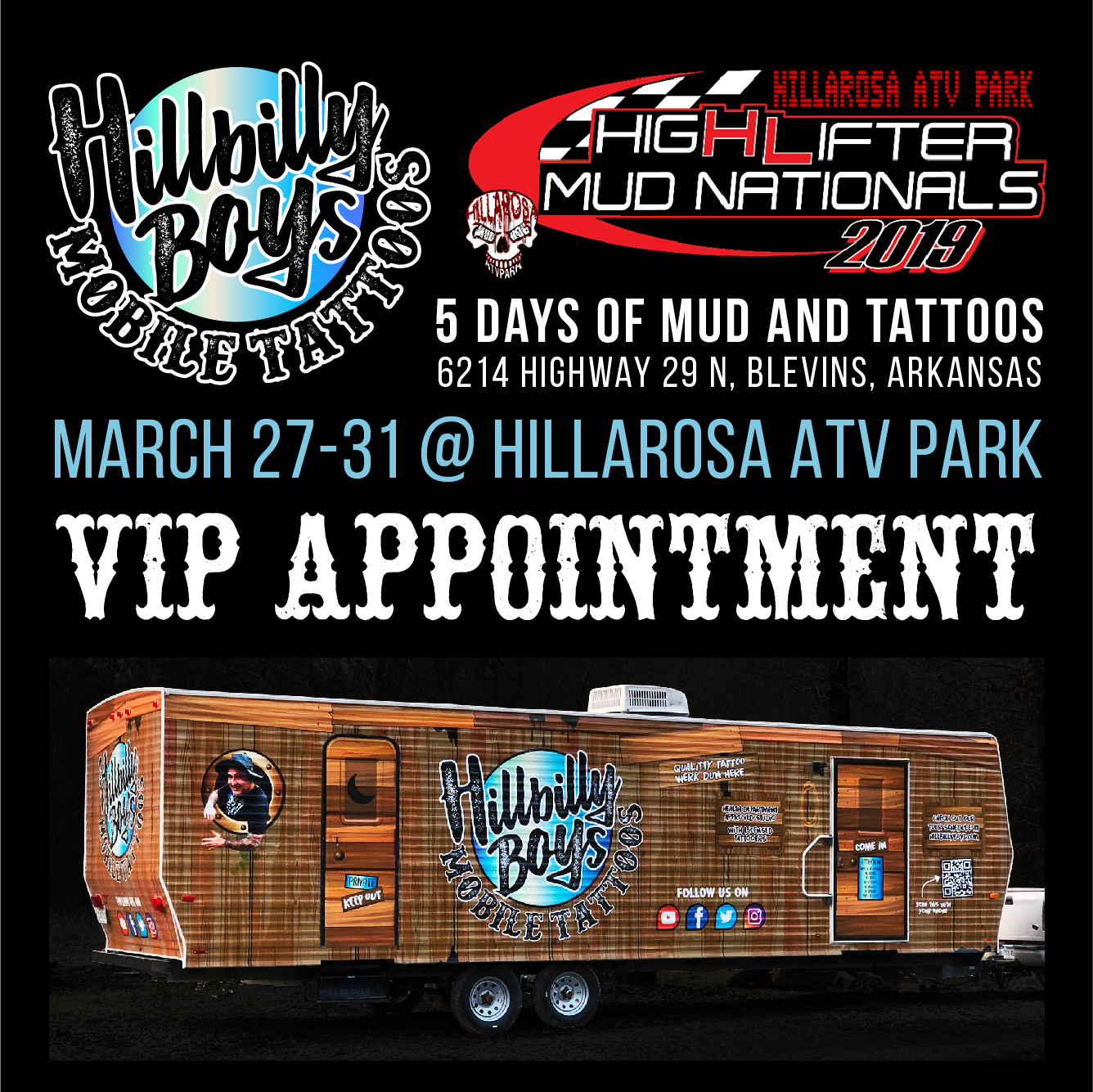 2019 Mud Nationals - VIP Tattoo Appointment